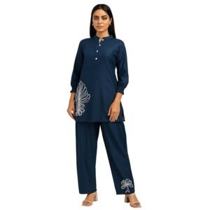 Trendy Women's Blue Rayon Coord Set