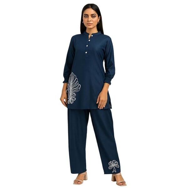 Trendy Women's Blue Rayon Coord Set
