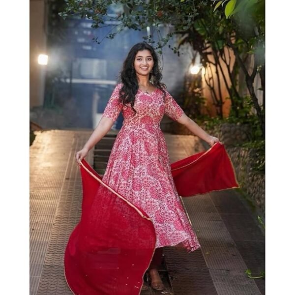 Elegant Floral Georgette Anarkali Gown - Image 5
