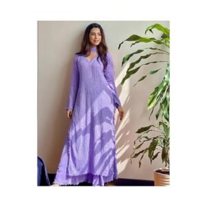 ANAGH APPARELS Lavender Chikankari Ethnic Suit Set