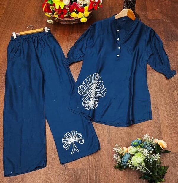 Trendy Women's Blue Rayon Coord Set - Image 2