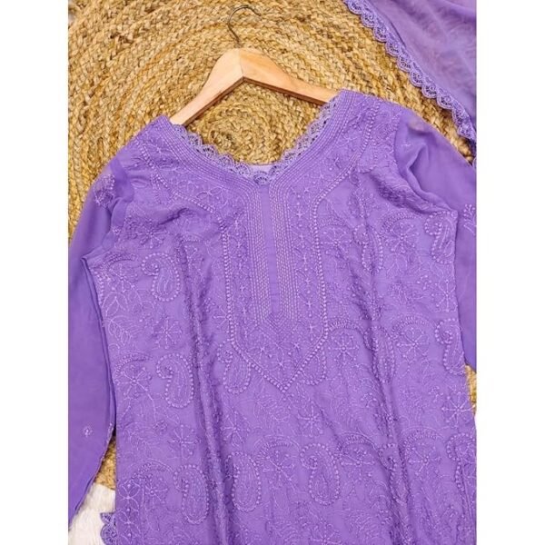 ANAGH APPARELS Lavender Chikankari Ethnic Suit Set - Image 6