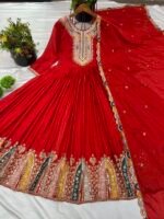 Heavy Designer Party Wear Gown with Dupatta (Red)