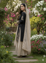 Pure Heavy GMY SILK With Heavy Embroidery Coding Dori-Sequence Work (Black) - Image 3