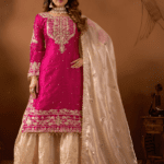 Pure Heavy GMY SILK With Heavy Embroidery Coding Dori-Sequence Work (Pink)