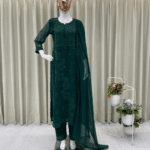 DESIGNER WEAR – EXCLUSIVE GEORGETTE EMBROIDERY SUIT WITH DUPATTA (Green)