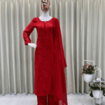 DESIGNER WEAR – EXCLUSIVE GEORGETTE EMBROIDERY SUIT WITH DUPATTA (Red)