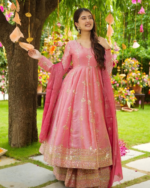 Elegant Heavy Embroidered Sequence Work Set (peach)