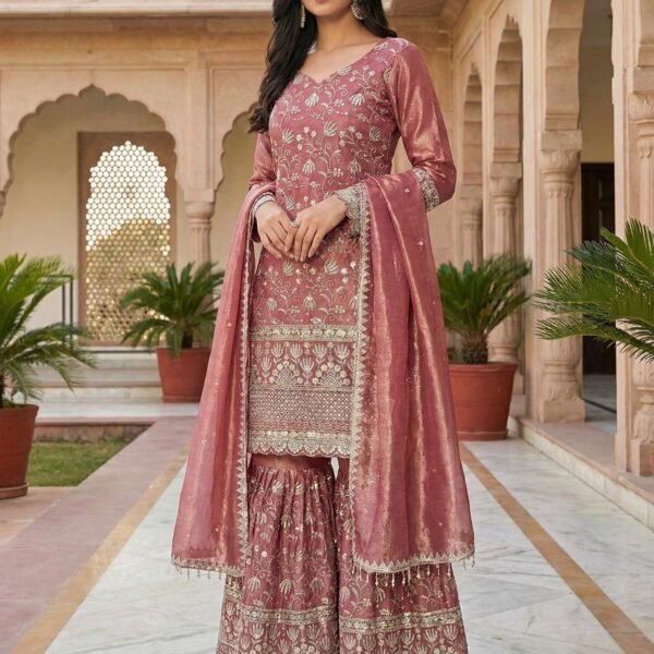 Presenting New Designer Collection in GMY Silk (Pink)