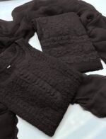 DESIGNER WEAR – EXCLUSIVE GEORGETTE EMBROIDERY SUIT WITH DUPATTA (Black) - Image 6