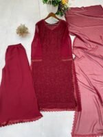 PLAZO WITH DUPATTA (Maroon) - Image 2