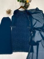 PLAZO WITH DUPATTA (Navy Blue) - Image 2