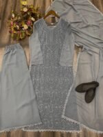 PLAZO WITH DUPATTA (Grey) - Image 2