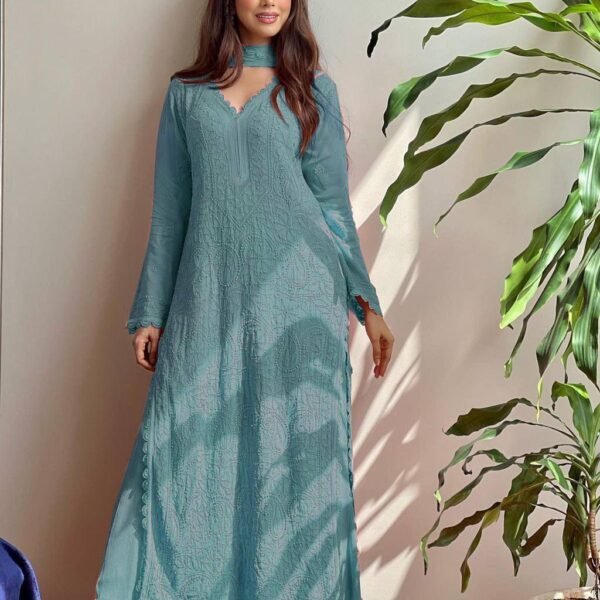 PLAZO WITH DUPATTA (Teal)