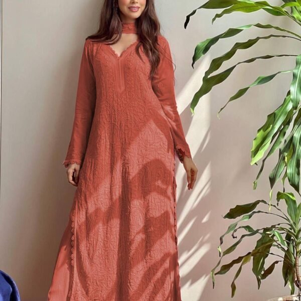 PLAZO WITH DUPATTA (Sunset Orange)
