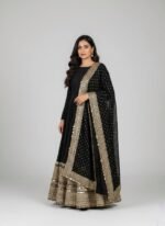 Premium Anarkali Gown Set – Showroom Finished Collection (Black) - Image 2