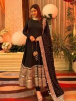 Premium Anarkali Gown Set – Showroom Finished Collection (Black)
