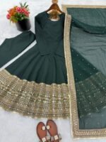 Premium Anarkali Gown Set – Showroom Finished Collection (Green) - Image 6