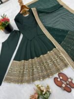 Premium Anarkali Gown Set – Showroom Finished Collection (Green) - Image 7