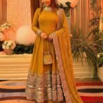 Premium Anarkali Gown Set – Showroom Finished Collection (Mustard)