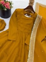 Premium Anarkali Gown Set – Showroom Finished Collection (Mustard) - Image 7