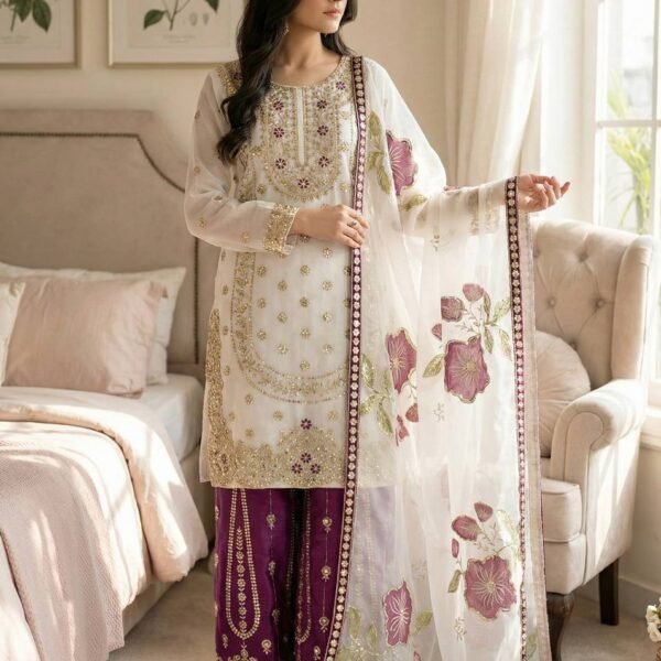 Presenting New Designer Collection in GMY Silk (Pink)