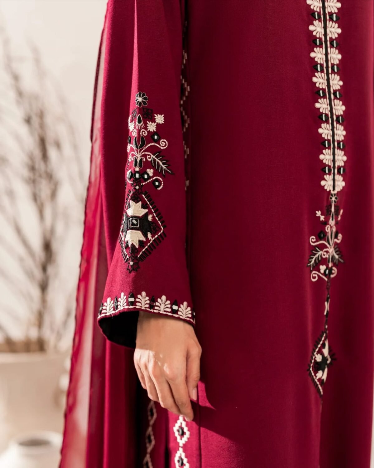 Festival Special 3 Pcs Chanderi Silk Embroidered Suit Set - Image 3