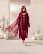 Festival Special 3 Pcs Chanderi Silk Embroidered Suit Set