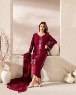 Festival Special 3 Pcs Chanderi Silk Embroidered Suit Set - Image 7